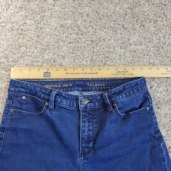 Talbots Jeans Womens 8 Heritage Crop Denim Dark Wash - Picture 2 of 8